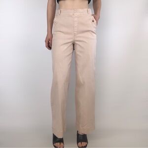SPANX Stretch Twill Pull On Pant‎ Size M Tall Peach Wide Leg
